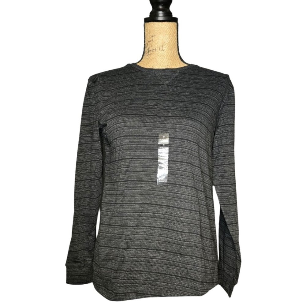 NWOT Men's Bottoms out 1983 gray striped long sleeve pullover Medium